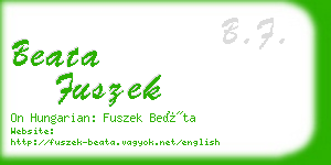 beata fuszek business card